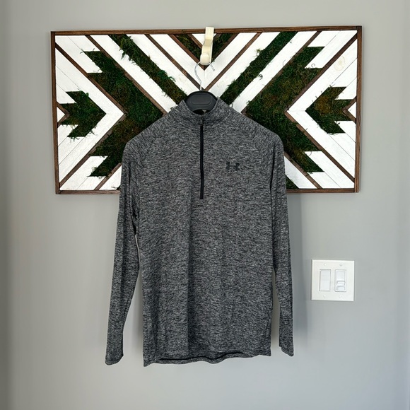 Men’s under armor gray long sleeve quarter zip - Picture 1 of 3